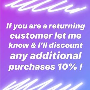 Discount for returning customers